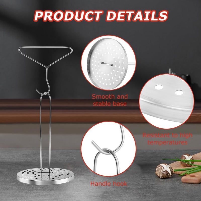 WeiLingBo Stainless Steel Turkey Fryer Stand Kit,Turkey Rack,Vertical Turkey Roasting Stand with Chrome Finish Wire Handle Lifter Hook for Deep Fry Grill Oven BBQ - Image 5